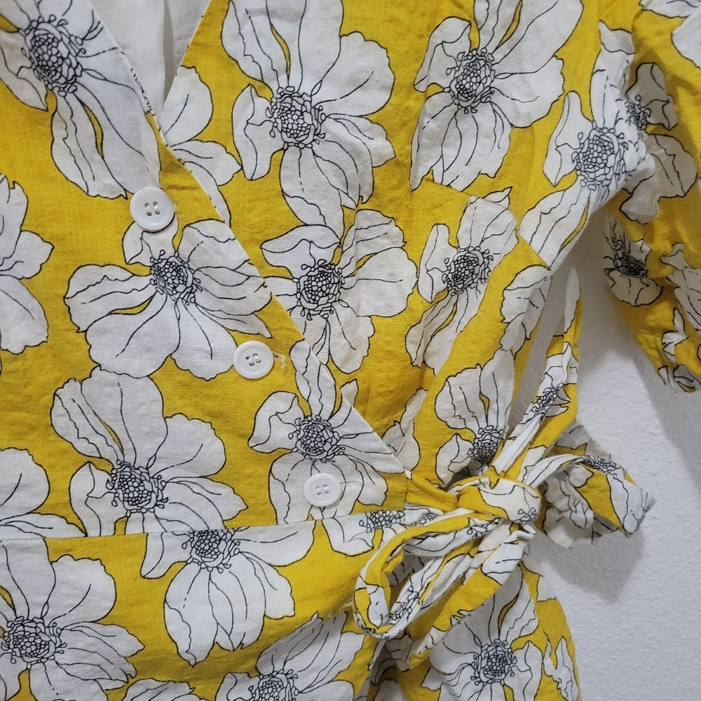 FRNCH Cotton Blend Wrap Top Size Medium - Picture 3 of 6